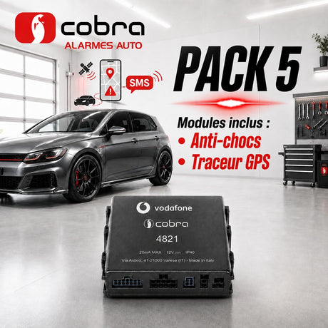 Alarme voiture Cobra 4821 CAN BUS + anti-choc + traceur GPS