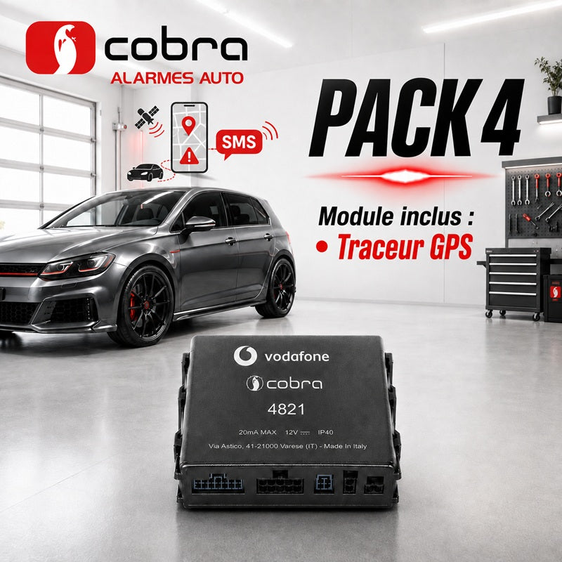PACK 4 Alarme GPS Voiture Cobra 4821 CAN BUS